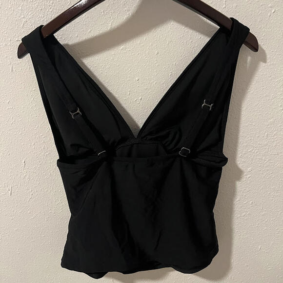 J.Crew Deep V-Neck Tankini Top / Black / Size XS - Picture 4 of 4